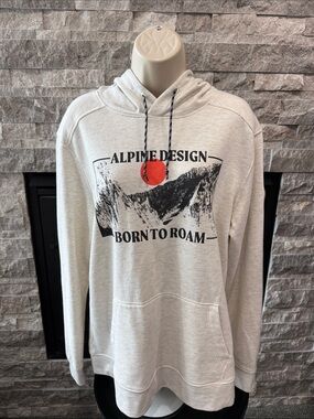 Alpine Design Men's Light Gray Graphic Hoodie